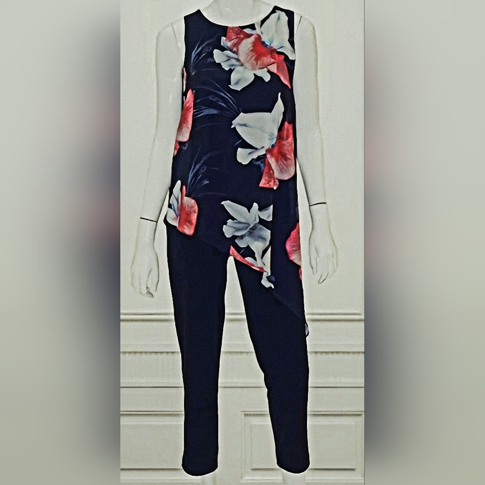 NWT Point Zero Black and Red Floral Jumpsuit